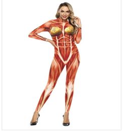 2020 New Woman human body structure Gym jumpsuit School Teaching Fitness Clothing 3D digital printing of human muscle organs Women3639060