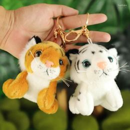 Party Decoration Plush Animal Key ChainTiger And Leopard Filled Children's Toy Ring Bag Pendant Birthday Christmas