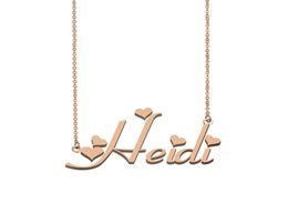 Heidi name necklaces pendant Custom Personalised for women girls children friends Mothers Gifts 18k gold plated Stainless ste1916783