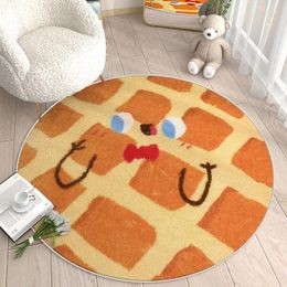 Carpets Children's Room Decoration Rugs Round Cartoon Imitation Cashmere Large Area Bedroom Bedside Carpet Living Sofas Rug