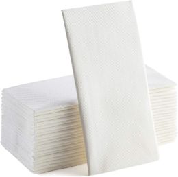 Pads 100PCS Long LinenFeel Dinner Paper Napkins ,30*43cm Disposable Napkins,Soft Table Absorbent Napkins for Party Wedding Dinner