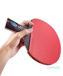 WholeLong Handle Shakehand Grip Table Tennis Racket Ping Pong Paddle Pimples In rubber Ping Pong Racket With Racket Pouch7801751