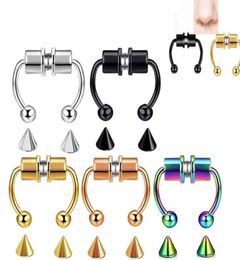 Magnetic Fake NON Piercing Nose Ring Alloy Nose Piercing Hoop Septum Rings For Men Women Jewellery Gifts Fashion Fake Piercing5730748