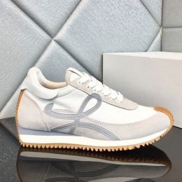 Flow Runner in nylon and suede Lace up sneaker with a soft upper and honey rubber waves sole top cowhide with box