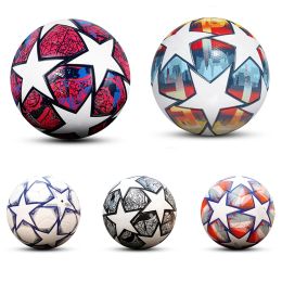 Soccer Pro Soccer Ball Team Match Football Grass Outdoor Indoor Game Use Group Training Official Size 5 Seamless PU Leather