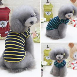 Dog Apparel Fashion Striped Clothes Breathable Cotton Puppy Summer Clothing T Shirt Elastic Loose Small Pet Cat Dogs Vest M-2XL