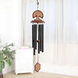 Decorative Figurines Retro Style Wind Chimes For Courtyard Garden Patio Black With 6Pcs Aluminium Tubes Hanging Decorations