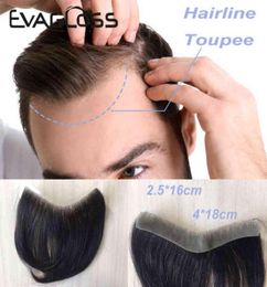 Men Toupee Thin Skin PU V Loop Front Hair Replacement Systems 6 Inches Remy Human HairPiece Wigs Natural Colour Can be Bleached H222046141