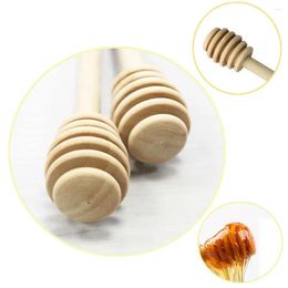 Spoons 10Pcs 16cm Wooden Stirrers Honey Dipper Wood Spoon Stick For Jar Collect Dispense Coffee Stirring Tools