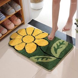 Carpets Flocking Absorbent Floor Mat Cartoon Door Non-skid For Entering Bathroom Rugs