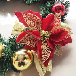 Decorative Flowers 6PCS Realistic Artificial Decoration Ornaments For Home House Mall Party Christmas Tree Wreaths Rattan