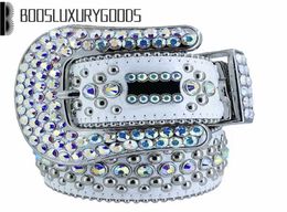 2022 Designer BeltSimon Belts for Men Women Shiny diamond belt white cintura uomo boosluxurygoods3076552