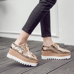 Casual Shoes 2024 Lace-up Wedge Heel Platform Loafers White Sneakers Women HZB-763-3