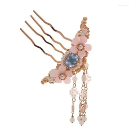 Hair Clips Flower Side Comb With Pearl Tassel Chinese Style Bridesmaids Accessories For Women Girls NA