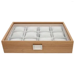 Watch Boxes Watches Box Storage Case Wood Universal Container Display Tray Wooden Organizer