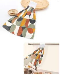 Towel Nordic Retro Mediaeval Geometric Abstract Colours Hand Towels Home Kitchen Bathroom Hanging Dishcloths Absorbent Custom Wipe