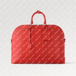 Explosion Alm a Travel GM M23717 Vermillon Red Epi XL grained leather Double zip closure Handle clip Main compartment Key bell stylish overnight bag larger version