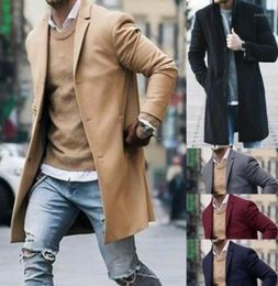 Imcute New Arrival Fashion Men039s Trench Coat Warm Thicken Jacket Woolen Peacoat Long Overcoat Tops Winter16488471