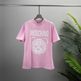 Trendy European style MOS short sleeved T-shirt with digital direct spray 3D letter print pattern unisex top