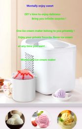 Shavers Automatic Builtin Freezer Mini Ice Cream Machine Household Intelligent Soft Hard Ice Cream Maker 1000ML Capacity 135W