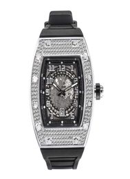 Personality Full Diamond Watch Bucket Type Silicone Strap Quartz Men039s Watch7426806