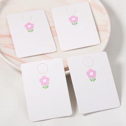 Jewellery Pouches 10/50/100pcs Pink Flower Paper Cards 5x7cm Hanging Lables For DIY Bracelet Necklace Display Tags Retail Price Lable