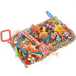 Other Bird Supplies Seagrass Woven Hanging Cushion Toys Chewing Seaweed Cage Accessory Straw For Parrots Parakeet