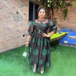 Ethnic Clothing Africa Elegant African Party Dresses For Women Plus Size Spring Summer Lace Long Dress Evening Gown Kaftan Dashiki