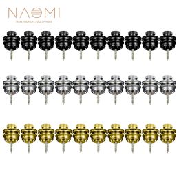 Hanger NAOMI 10pcs Guitar Strap Locks Flat Round Head Heavy Duty Metal Button Security Straplock For Electric Acoustic Guitar Bass