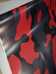 Red Black Large Camo Vinyl For Car Wrap With Air Release Gloss Matt Camouflage Stickers Truck graphics self adhesive 152X30M 59954237