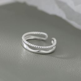 Double twist ring ins wind Mobius open ring creative irregular lines wave index finger ring female