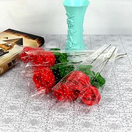 Decorative Flowers 5pcs Artificial Rose Flower Fake Wedding Party Room Decor Table Vases Accessories Supplies Creative Christmas Gifts