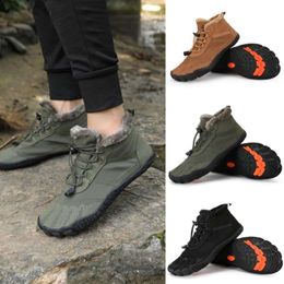 Outdoor Five Finger Snow Boots Autumn and Winter Couple Waterproof Cotton Shoes Plush Thickened Mountaineering