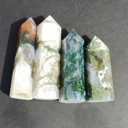 Decorative Figurines 1pc Natural Ocean Jasper Crystals Hexagonal Prism Obelisk Wand Terminator Point Pillar Polished Healing Energy Craft