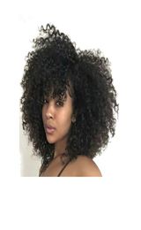 new brazilian Hair African Ameri bob afro kinky curly wig Simulation Human Hair curly wig with bang in stock6416515