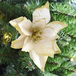 Decorative Flowers 5pcs/set Artificial Christmas Tree Ornaments Embellishment For Home Christmas/Xmas Party Decorations