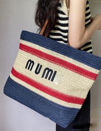 Summer Designer Bag Straw Tote Bag mius Raffias Shoulder Bag Luxury Handbag Women's Large Icare Classic Beach Handbag Luxury Grade Straw Woven Metal Letter Bag