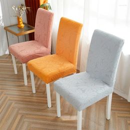 Chair Covers Solid Color Embossing Stretch Dining Cover Modern Simple Home Decor Jacquard Elastic Furniture Protective Case