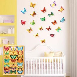 Window Stickers A Set Color Butterfly Wall Sticker 3D Pvc Multicolor Living Room Solid Butterflies For Home Decor