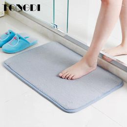 Bath Mats TONGDI Bathroom Carpet Mat Soft Shower Coral Velvet Suede Anti-skip Absorbent Sop Rug Decor For Home LivingRoom Kitchen