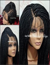 Part Box Braids Wig black brownblonde ombre red brazilian full lace front Wiges Jumbo braided synthetic wigS Baby HaRr Heat7215622