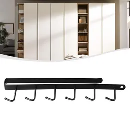 Kitchen Storage Rack 6 Hook Metal Under Cabinet Mug Cup Organiser Home Improvement Hanger Holder Spare Parts