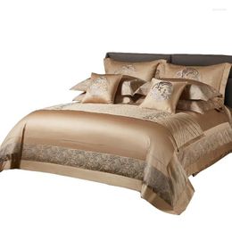 Bedding Sets High-End Embroidery Printed Four-Piece Set All Cotton Pure Plush Affordable Luxury Six Piece