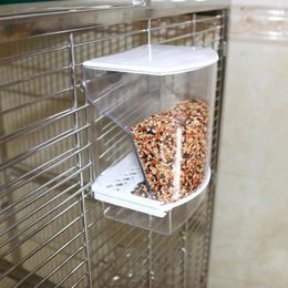 Other Bird Supplies Anti-swing Feeder Capacity Transparent For Cage Parrot Hanging Food Container Automatic Small