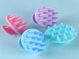 New Fashion Dish Brush Silicone Shampoo Scalp Hair Massager Clean Brush Bath Shower Hair Cleaning Brush Comb 4 Colors1607301