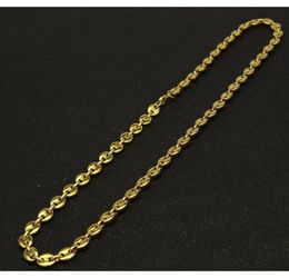 Stainless Steel Coffee Bean Chain Gold Silver Colour Plated Necklace And Bracelets Jewellery Set Street Style 22quot wmtDny whole203354963