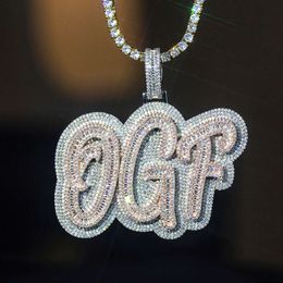 KIBO Coutom Men Pop Jewellery Custom Pendantanite Lab Grown Diamond OGF Letter Hip Hoppendant