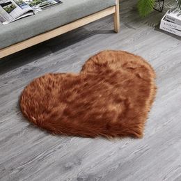 Carpets Bedroom Decoration Love Heart Carpet Bedside Floor Cushion Thickened Plush Cute