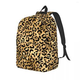 Backpack Black Gold Leopard Print Youth Cheetah Animal Large Backpacks Polyester Funny School Bags Outdoor Design Rucksack
