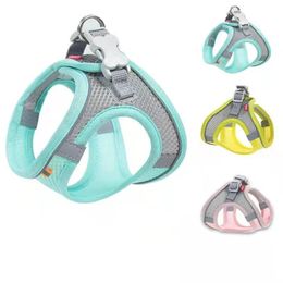 Cat Dog Harness Vest Chest Rope Set Reflective Breathable Adjustable Pet Harness for Small Medium Dogs Outdoor Walking
